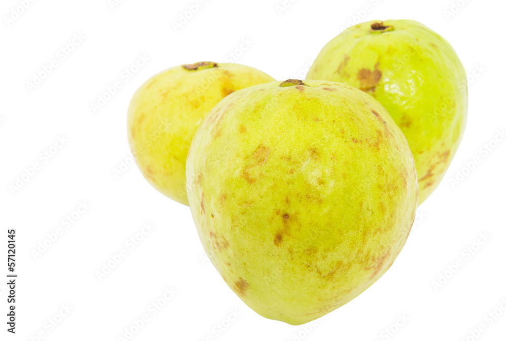 Guava fruit over white background Guava fruit over white background