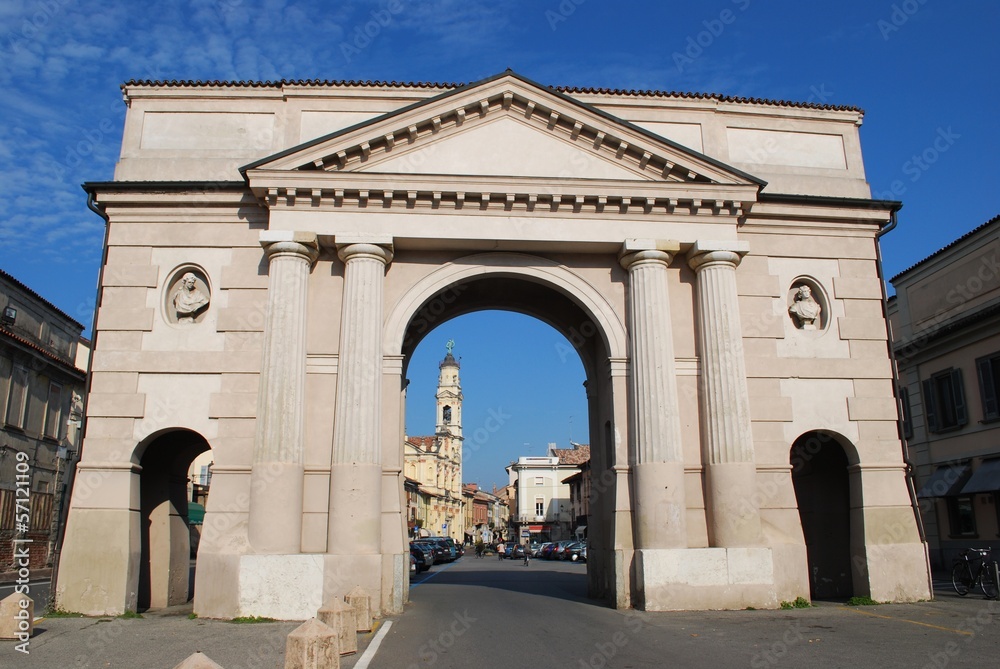 Ombriano gate, ancient entrance to Crema town, Lombardy, Italy