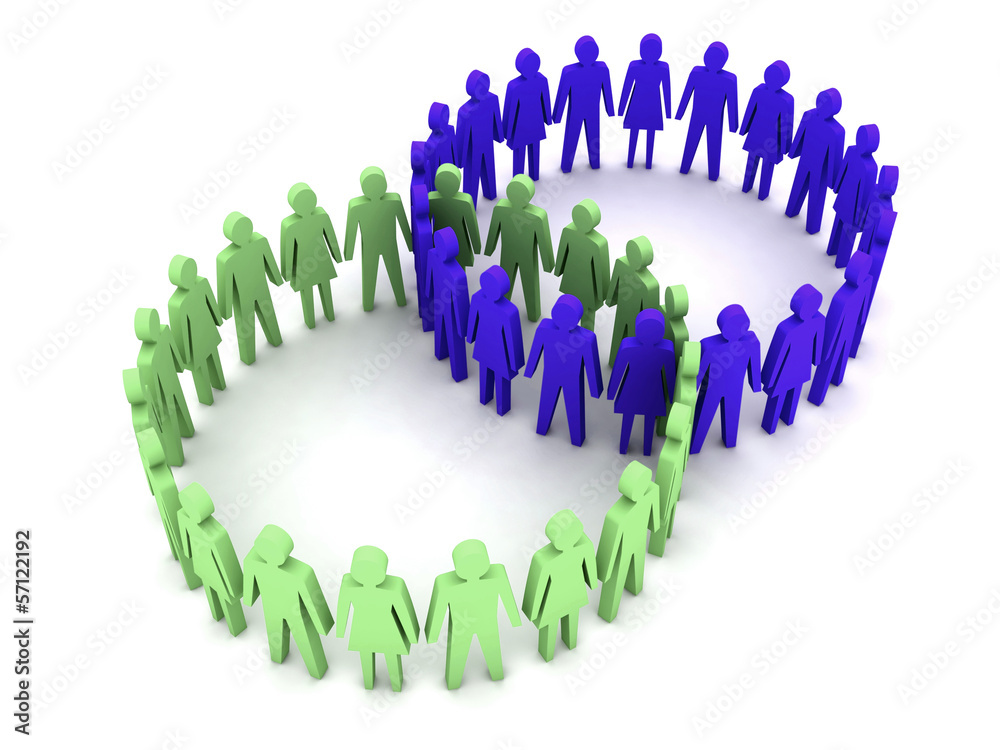 Two different teams connection. Concept 3D illustration Two different teams connection. Concept 3D illustration