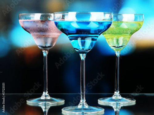 Cocktails on bright background