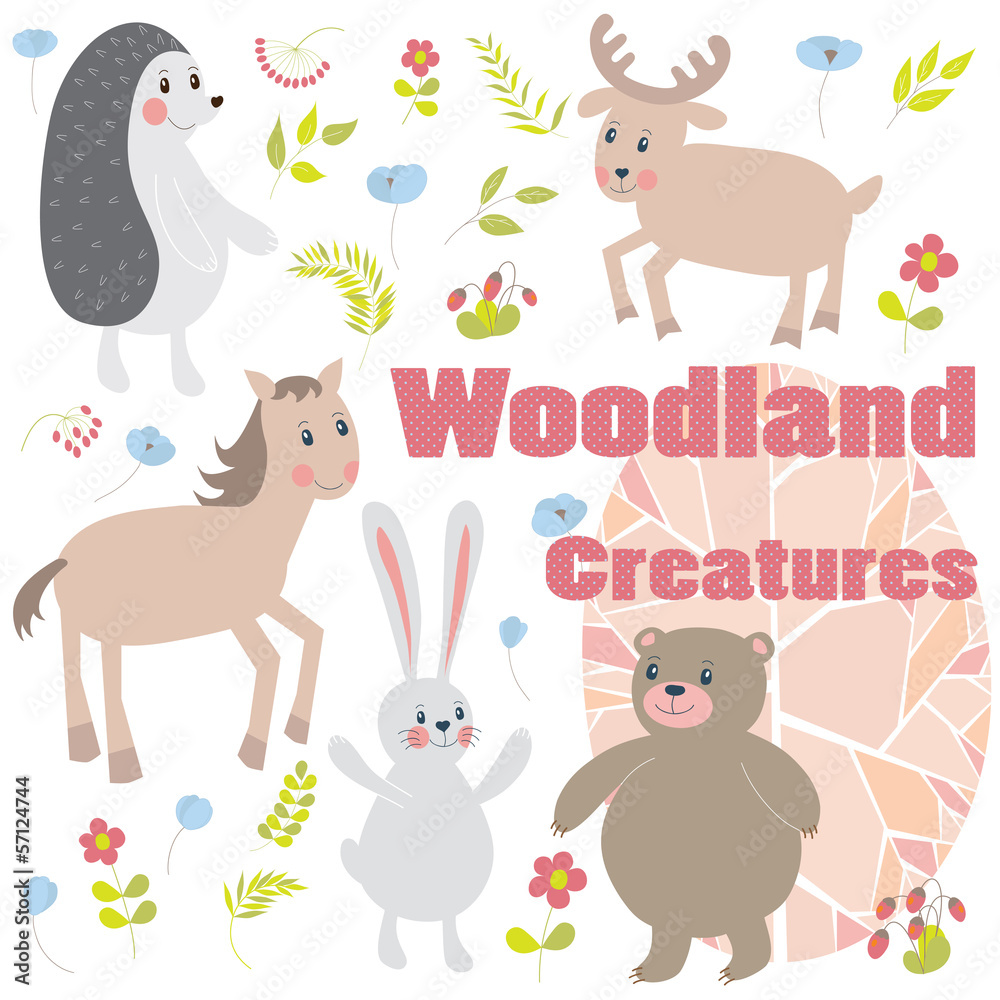 Obraz premium Woodland creatures