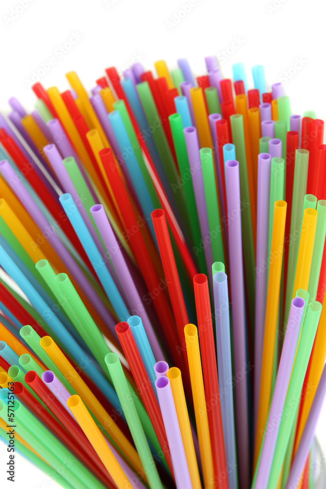 Many straws close-up isolated on white Many straws close-up isolated on white