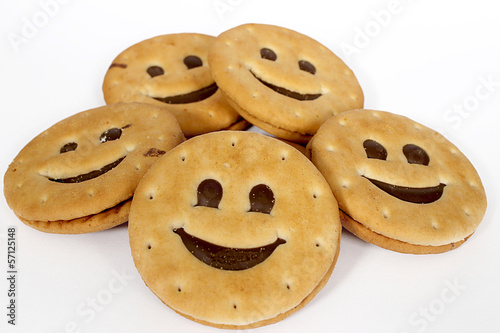 Biscuits Smile on white background