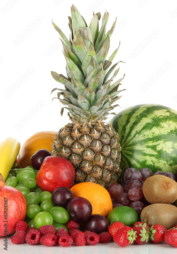 Different fruits isolated on white Different fruits isolated on white