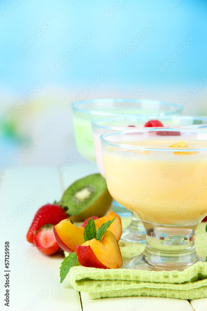 Delicious yogurt with fruit and berries Delicious yogurt with fruit and berries