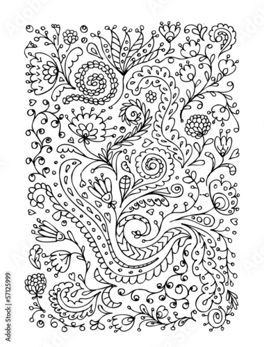 Floral ornament  hand drawn sketch for your design