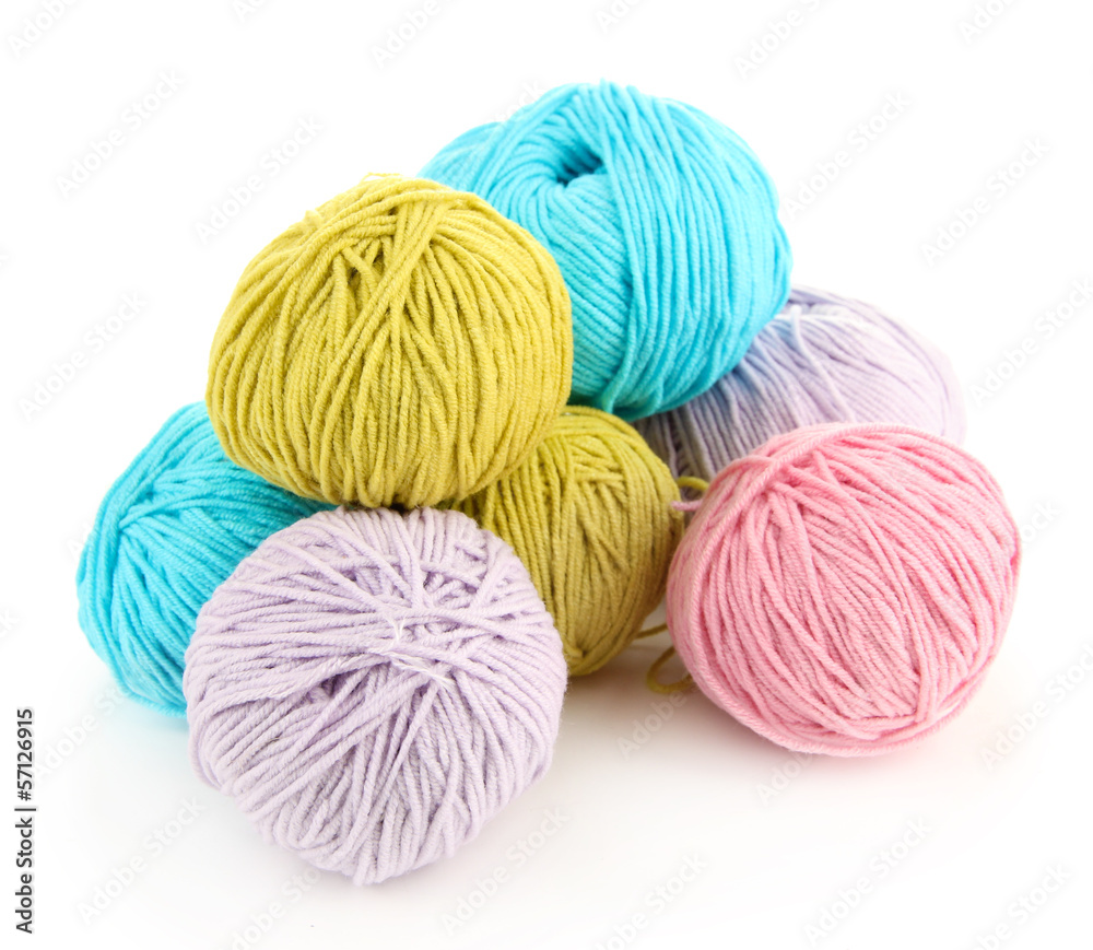 Multicolored clews isolated on white Multicolored clews isolated on white