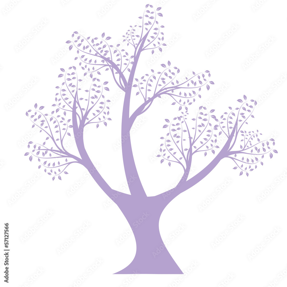 purple art tree silhouette