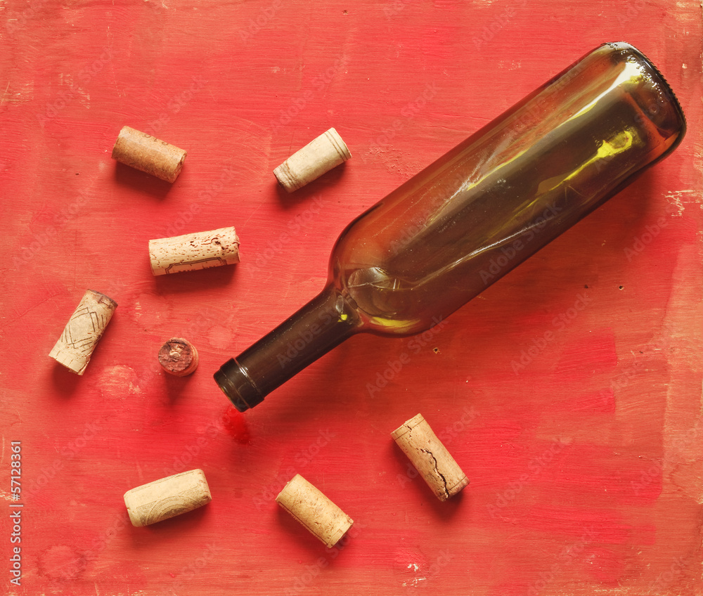 wine corks and wine bottle wine corks and wine bottle