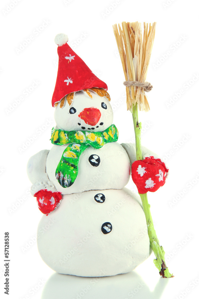 Beautiful snowman isolated on white Beautiful snowman isolated on white