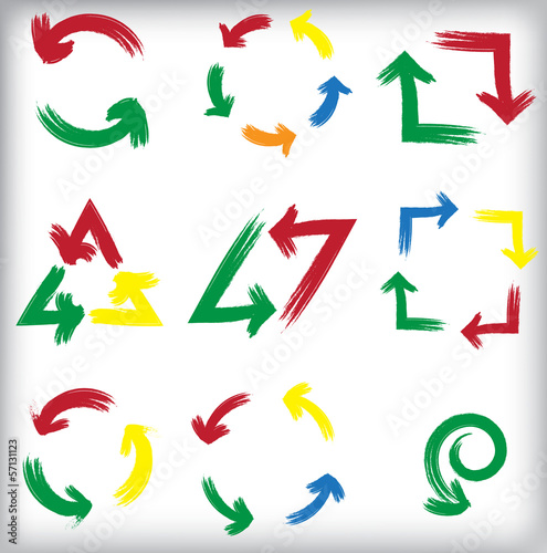 Set of grunge arrows
