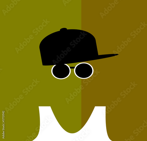 youth wearing sunglasses and baseball cap sideways