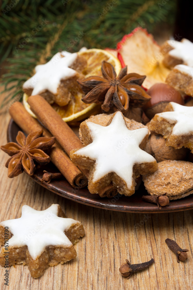 cookies in the shape of stars with icing and spices cookies in the shape of stars with icing and spices