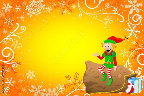 christmas background with elf