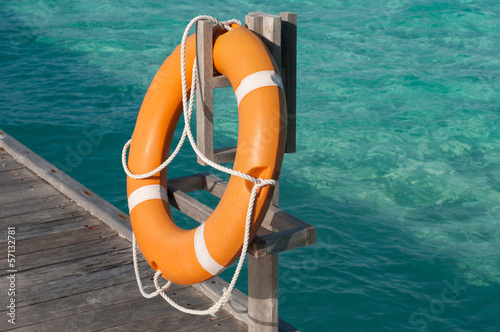 a lifebuoy, safety equipment