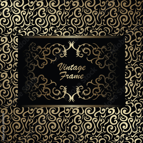 Vintage frame. Vintage seamless background