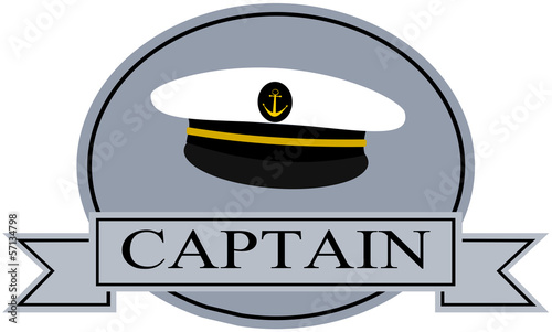 captain banner template with sailor hat