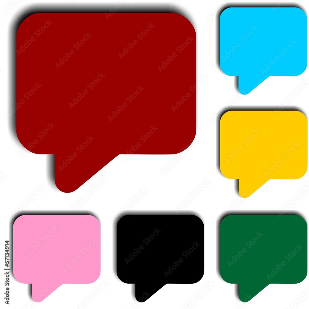 Colorful Speech Bubbles Icon Set