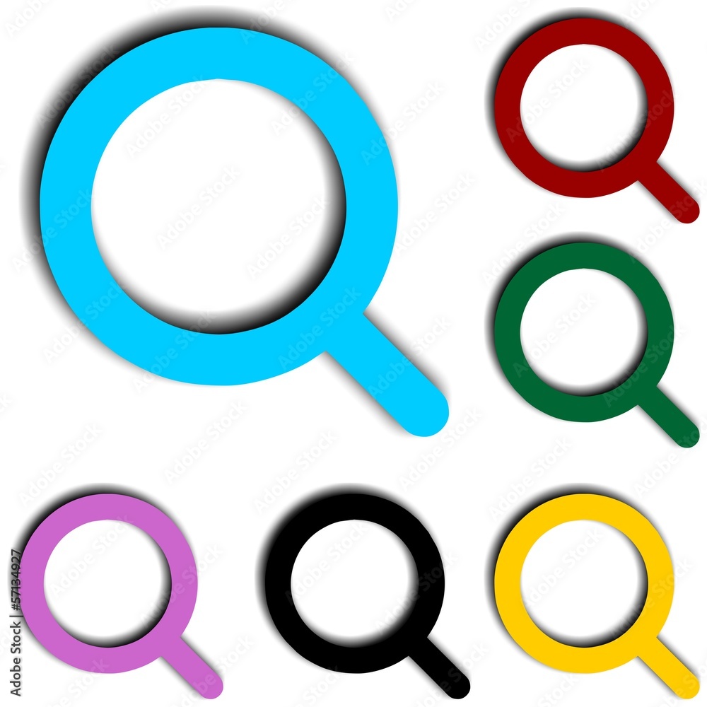 Colorful Search Icons Set Colorful Search Icons Set