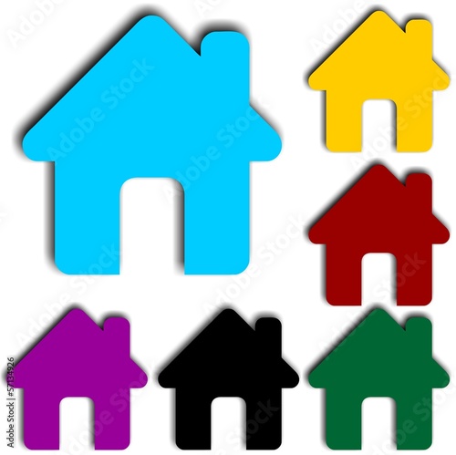 colorful home icons set