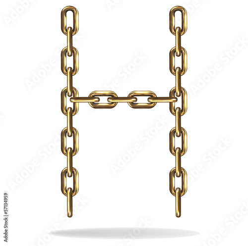Golden Letter Q, made with chains