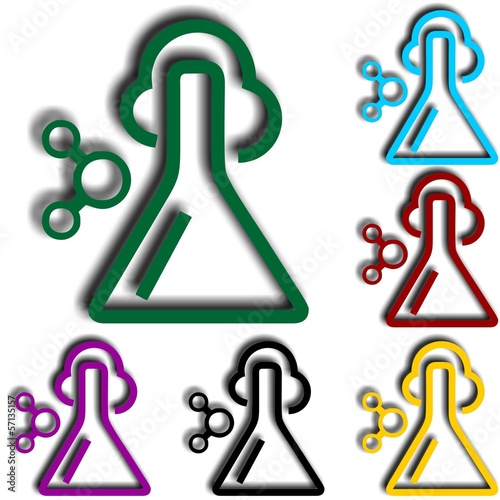 Colorful Chemical reagent icon set
