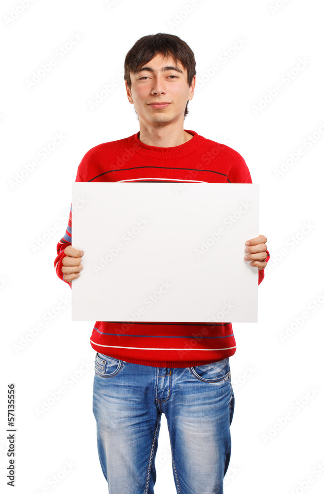 Man with big advertisement Man with big advertisement