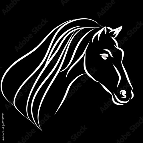Year of the horse. Christmas and New Year card. Vector