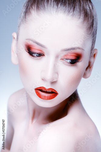 beauty shot of beautiful woman wearing professional make-up