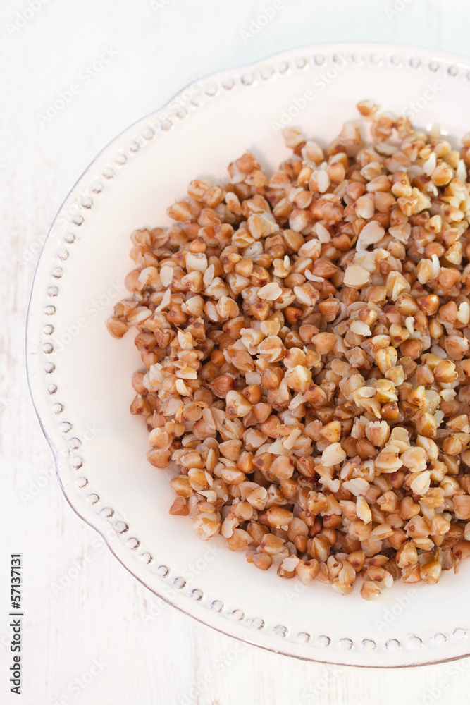 buckwheat on plate buckwheat on plate