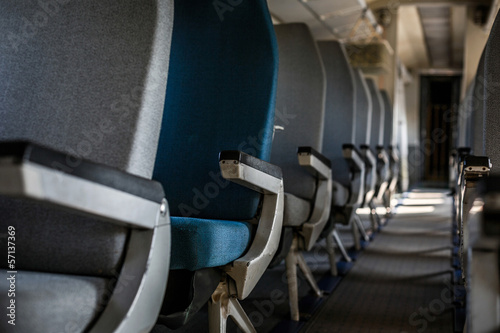 Airplane interior with seats