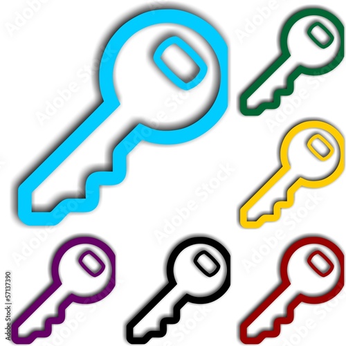 Colorful Key Icon Set