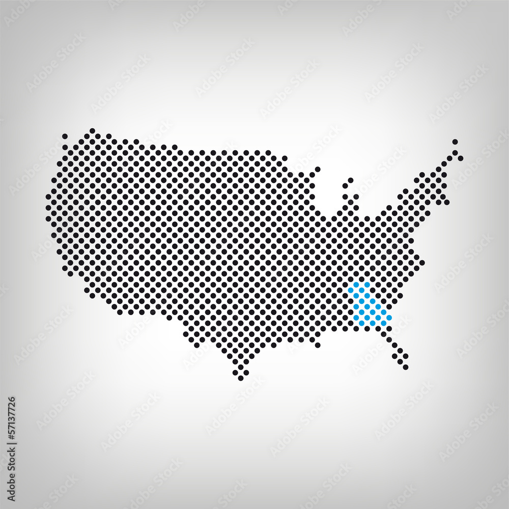 Georgia in USA Karte punktiert