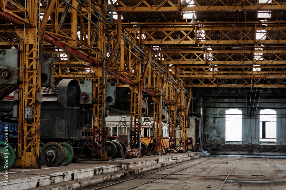 Fototapeta premium Industrial building interior