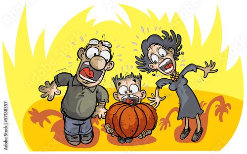 Halloween shocked family.