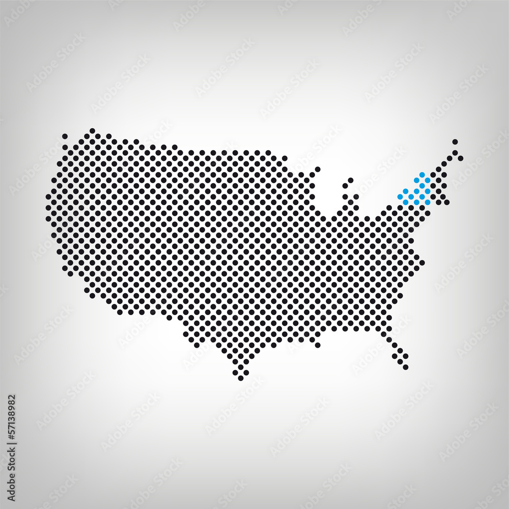 New York in USA Karte punktiert