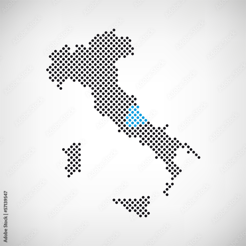 Abruzzen Italien Karte punktiert