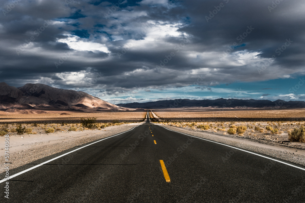 stormy desert highway