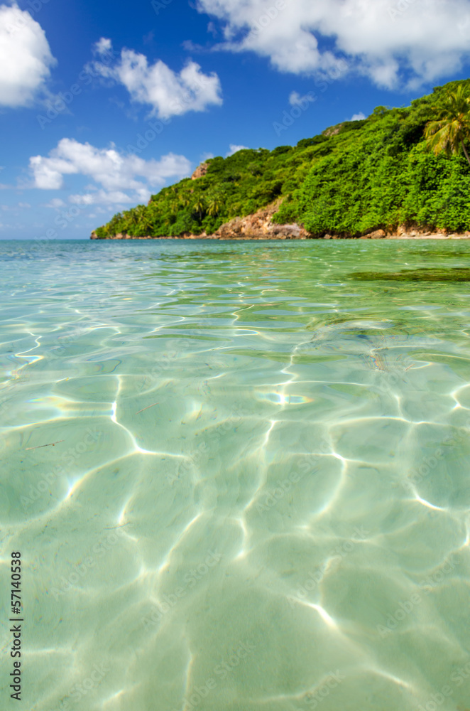 Fototapeta premium Clear Water and Tropical Island