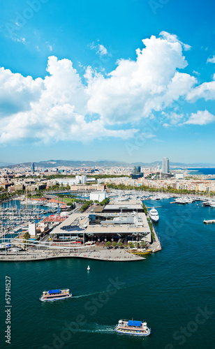 Aerial view of the Harbor district in Barcelona, Spain © Valeri Luzina