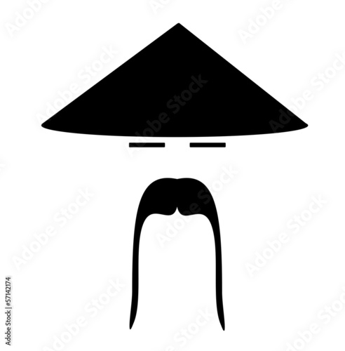 asian man wearing traditional conical hat