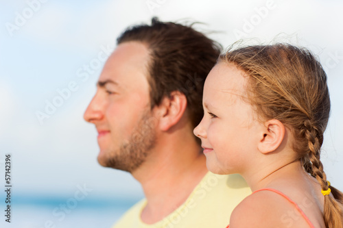 Father and daughter outdoors