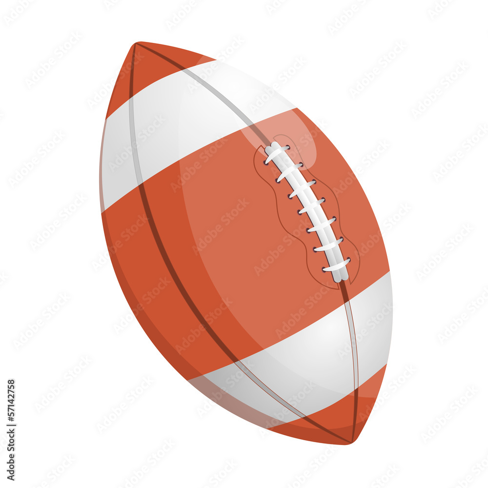 Fototapeta premium Cartoon illustration of a rugby ball