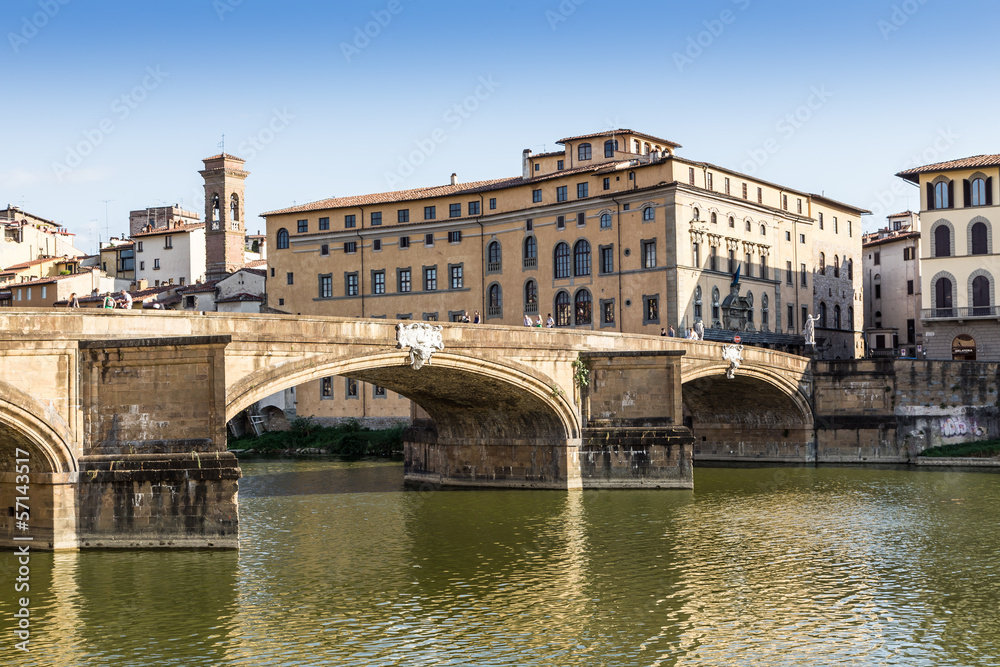 Arno river and bridges in Florence, Italy