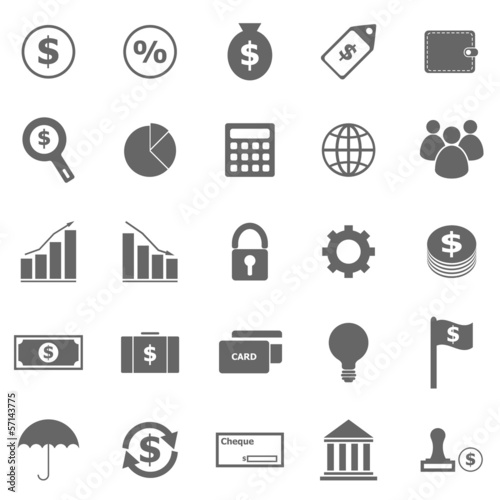 Finance icons on white background