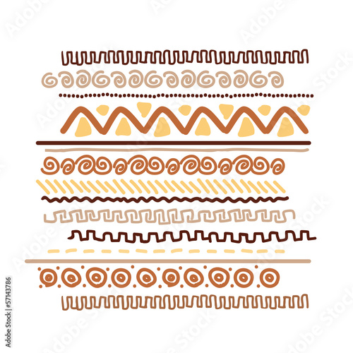 Design element with ethnic handmade ornament