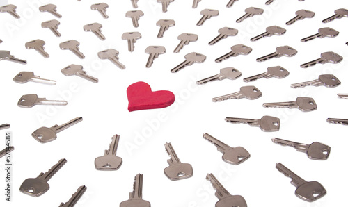 Heart and keys concept