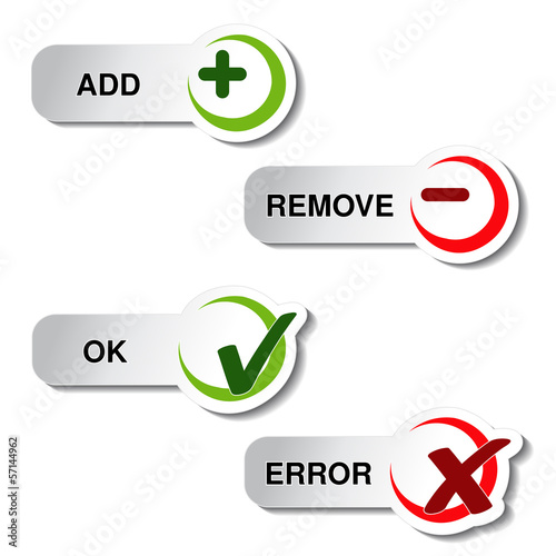Vector add remove and ok error item - button