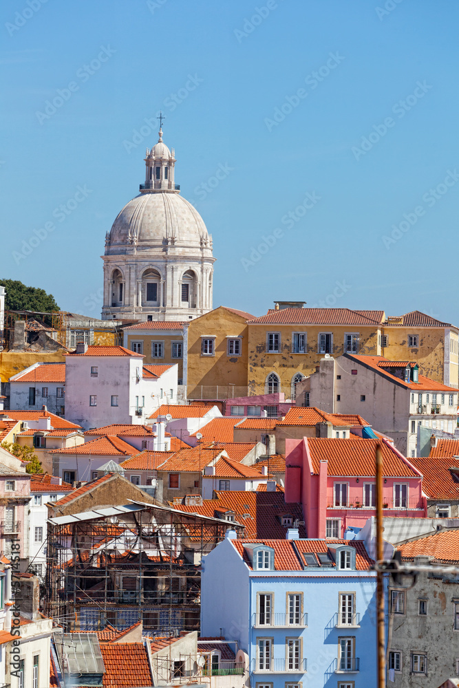 Lisbon, view of Santa Engrassiya's (Pantheon) church.