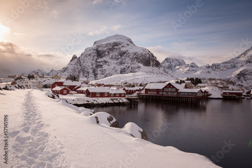 Obraz na płótnie lofoten island during winter time w salonie